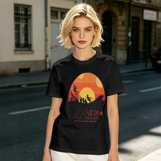 Arrakis Public Transport Sandworm Sunset Silhouette T-Shirt