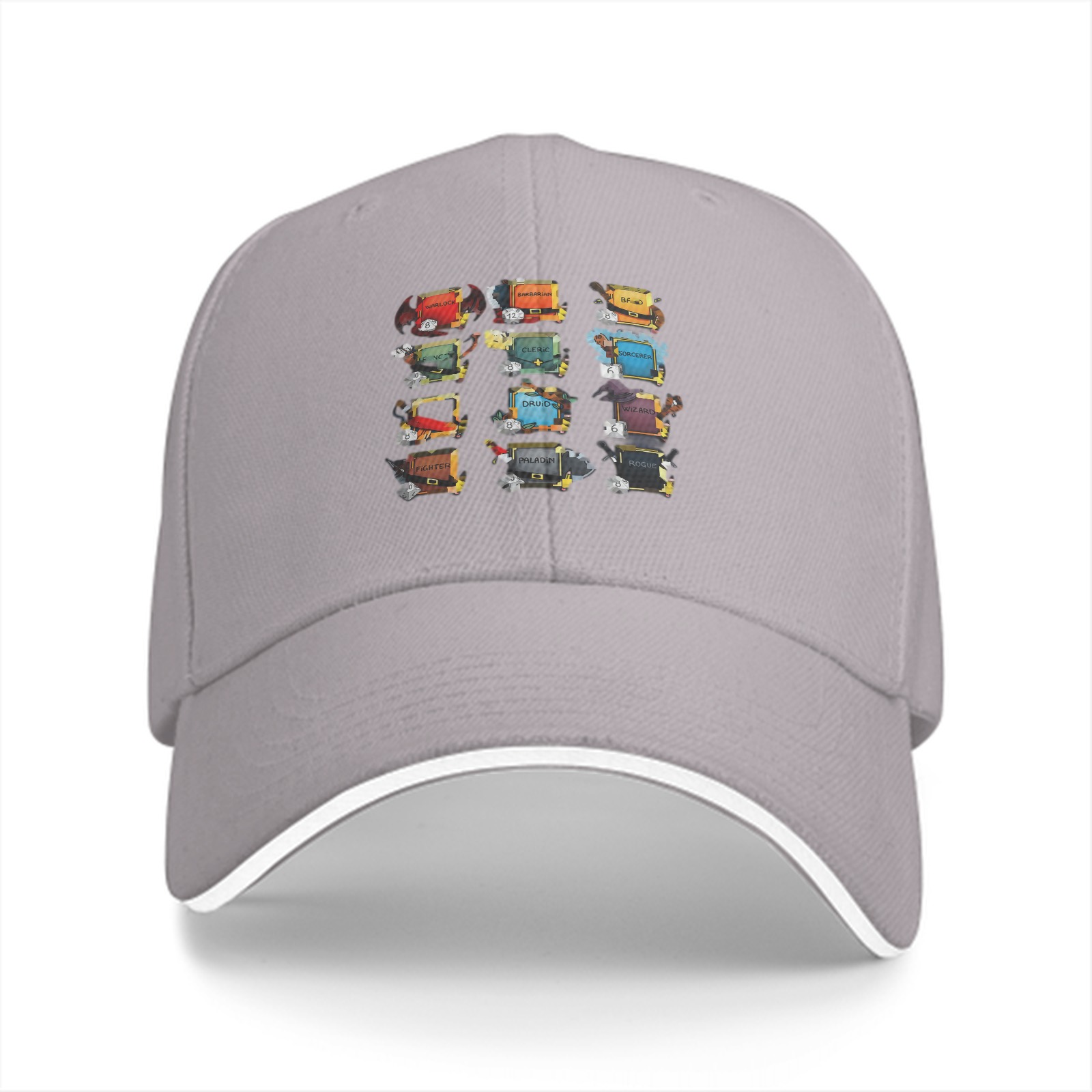 Black baseball cap with fantasy chest design print