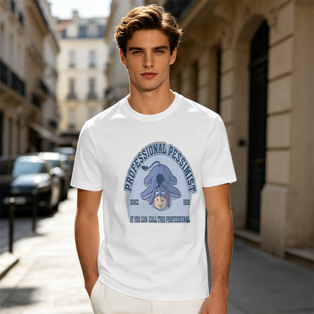 Olive t-shirt with Eeyore 'Professional Pessimist' print