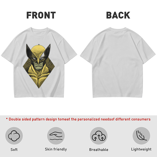 Olive T-shirt with Wolverine Superhero Graphic Print