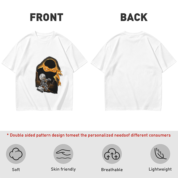 Olive T-Shirt with Orange Masked Ninja Turtle Graphic