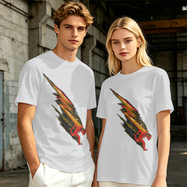 Olive T-shirt with Dynamic Speed Runner Graphic Print