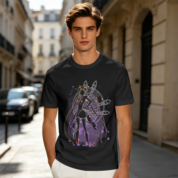 Olive T-Shirt with Sailor Moon Silhouette Graphic Print
