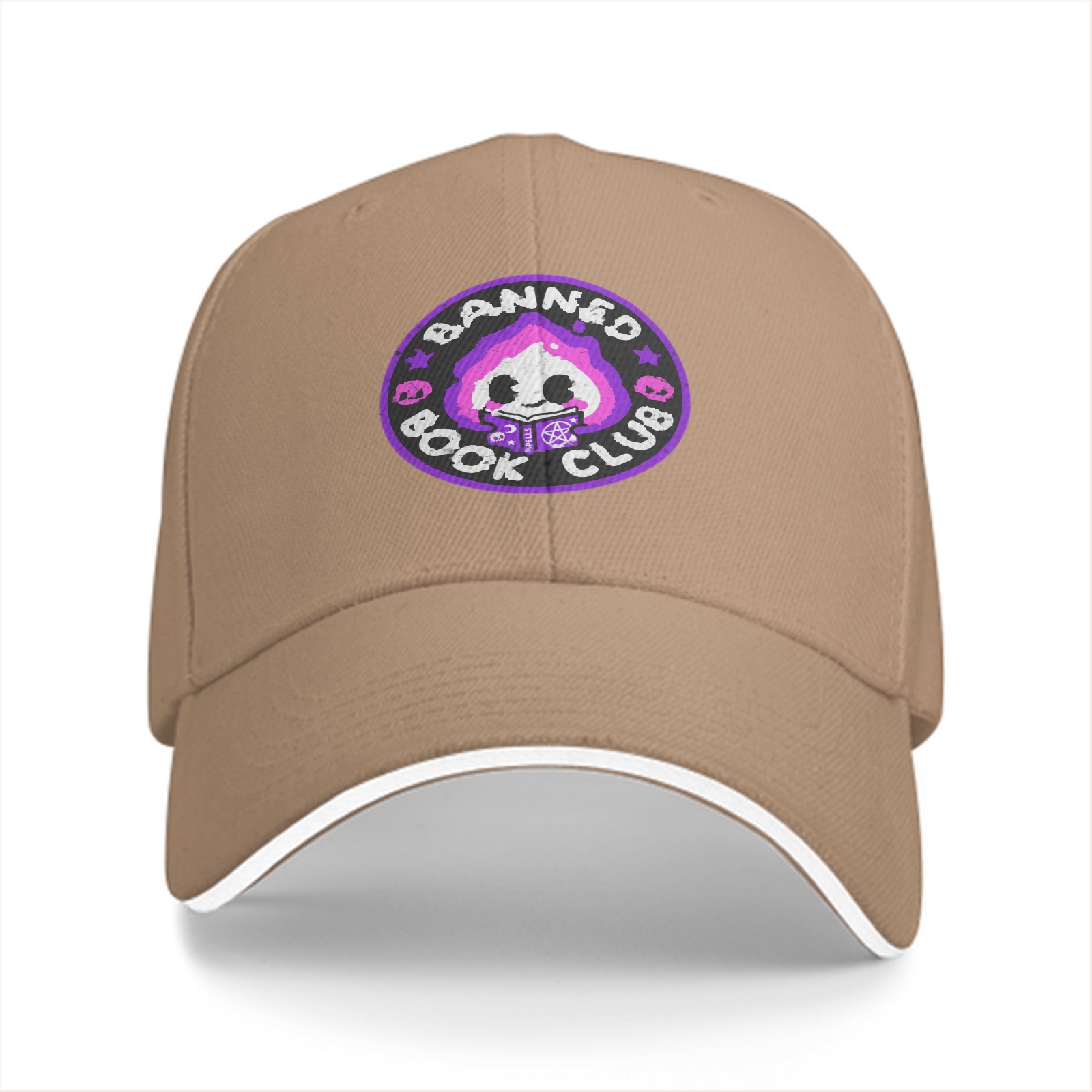 Black baseball cap with Banned Book Club graphic design
