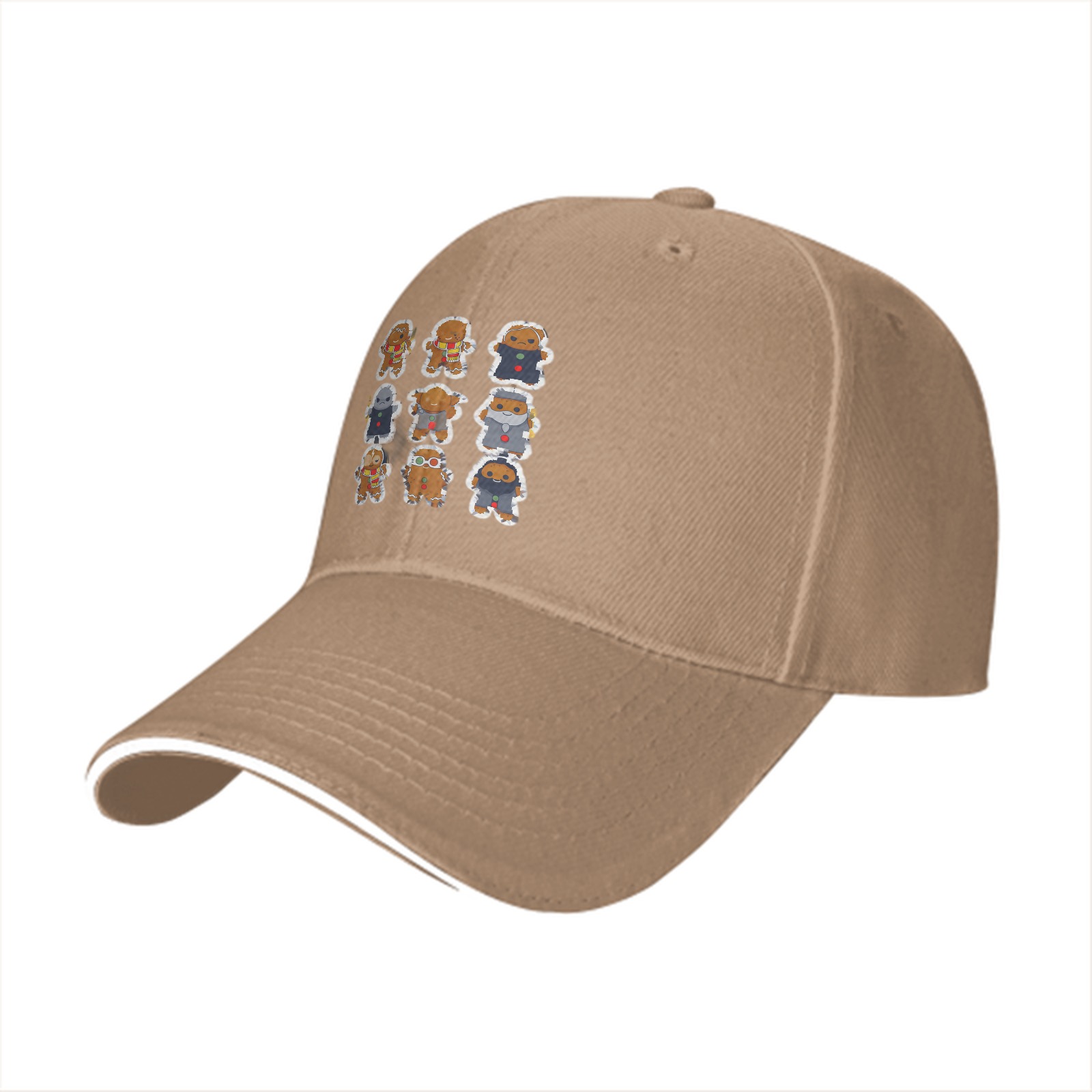 Black Baseball Cap With Star Wars Gingerbread Character Prints