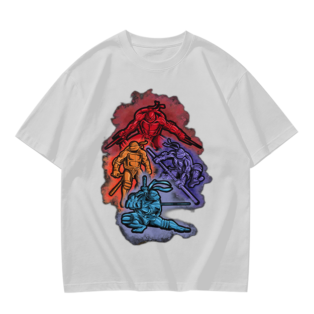 Olive T-shirt with Mutant Ninja Turtles Graphic Print