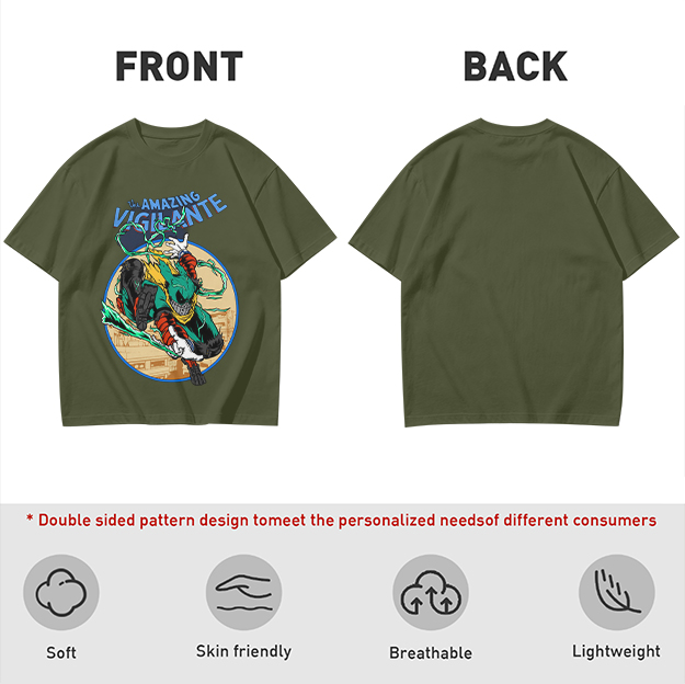The Amazing Vigilante Graphic Tee Featuring Action Hero Art
