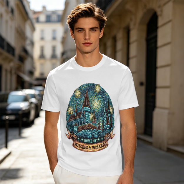 Home of Witches & Wizards Castle Starry Night T-Shirt