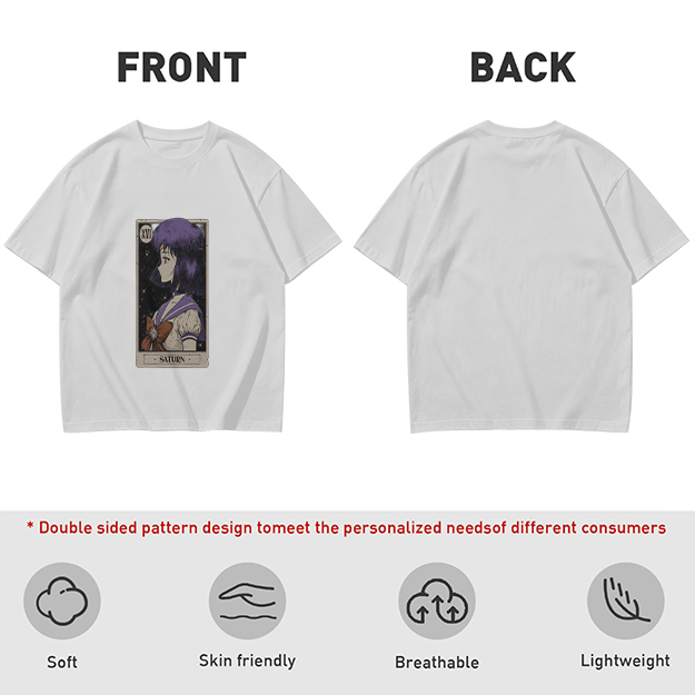 Olive T-Shirt with Sailor Saturn Anime Tarot Print
