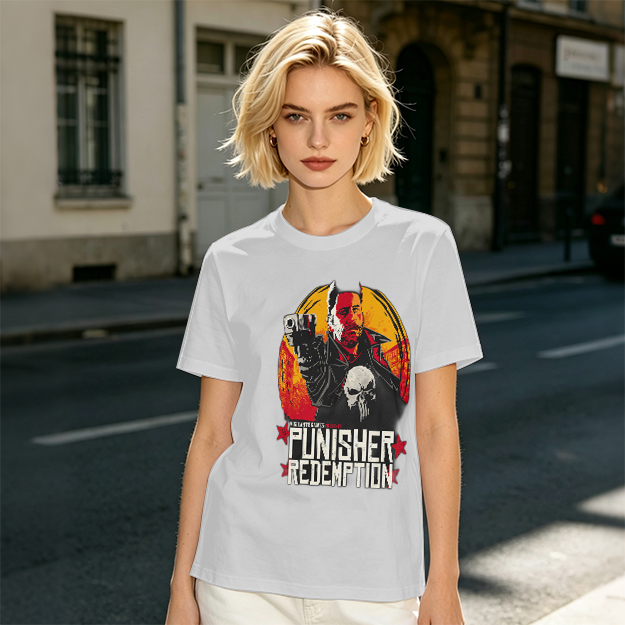 Olive Green Punisher Redemption Graphic T-Shirt