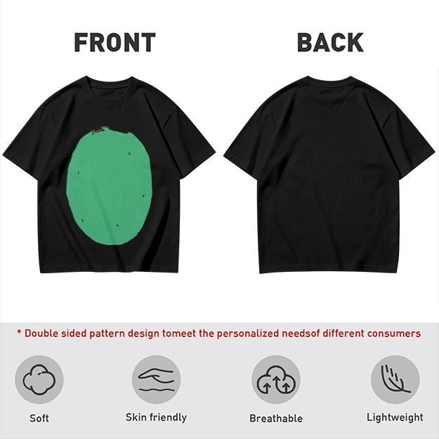Olive Green T-Shirt With Simple Green Oval Graphic Print