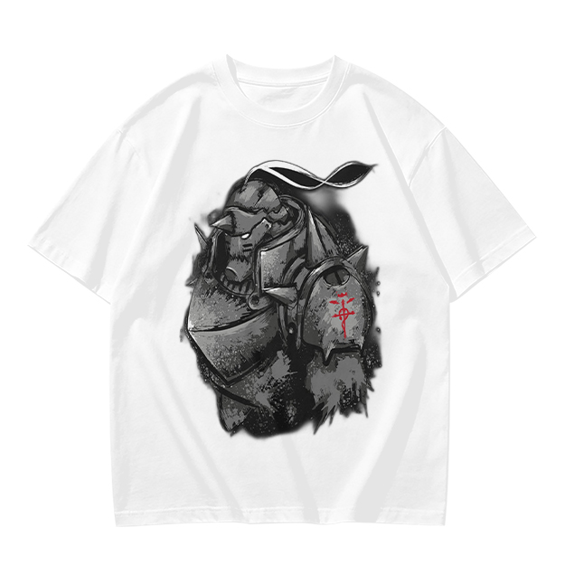 Olive T-shirt with Fullmetal Alchemist Alphonse Armor Graphic