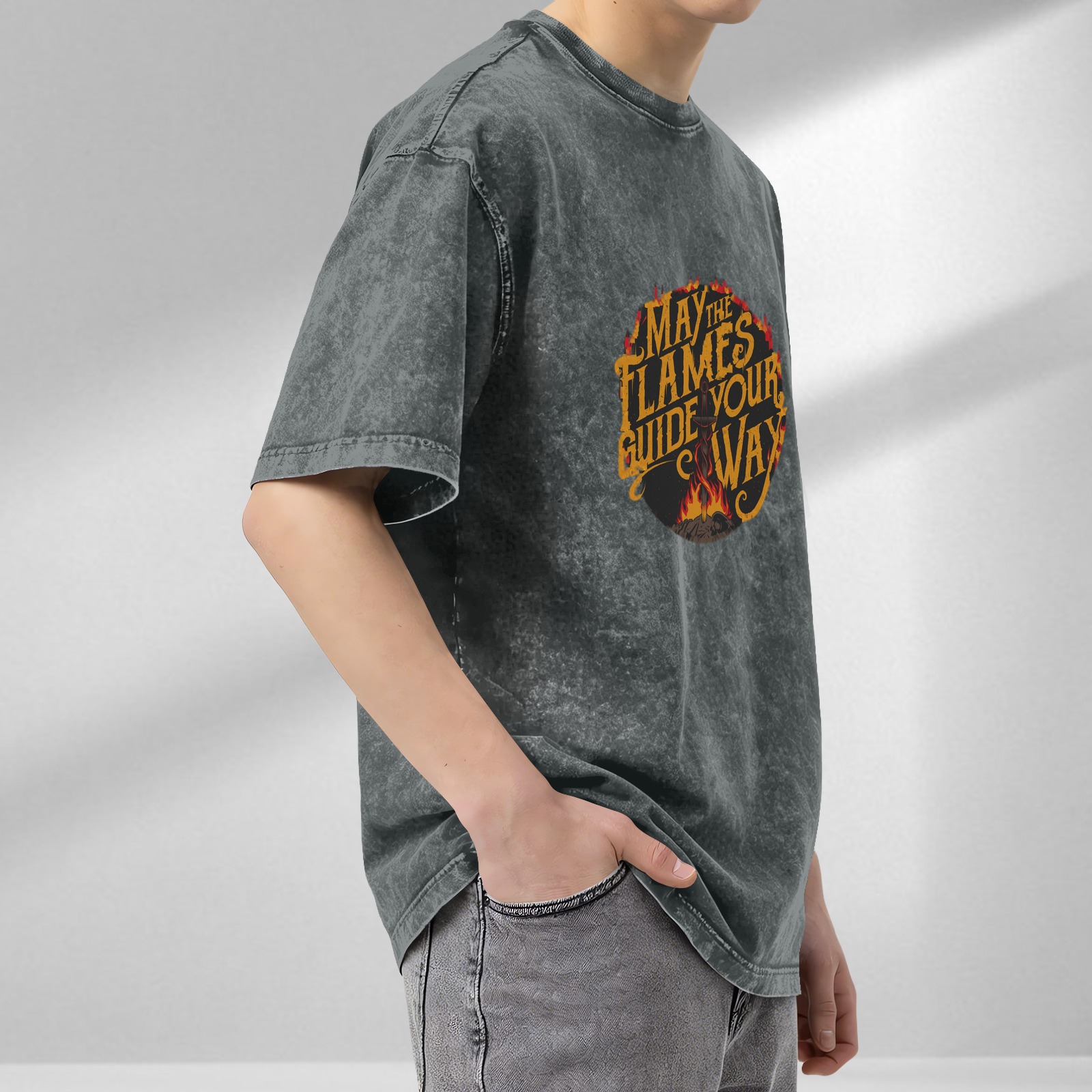May The Flames Guide Your Way Graphic Vintage T-Shirt