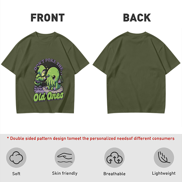 Don't Poke The Old Ones Cute Cthulhu Graphic T-Shirt