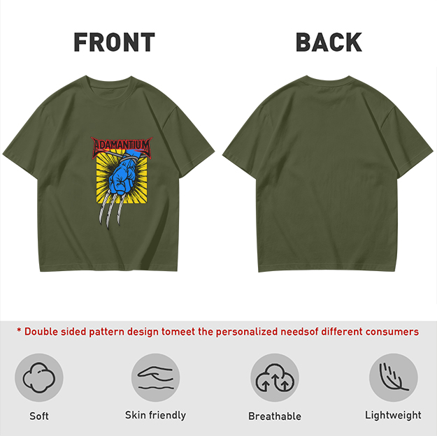 Olive T-Shirt with Adamantium Wolverine Claw Graphic