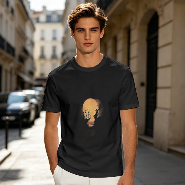 Olive Green T-Shirt With Abstract Skull Graphic Print