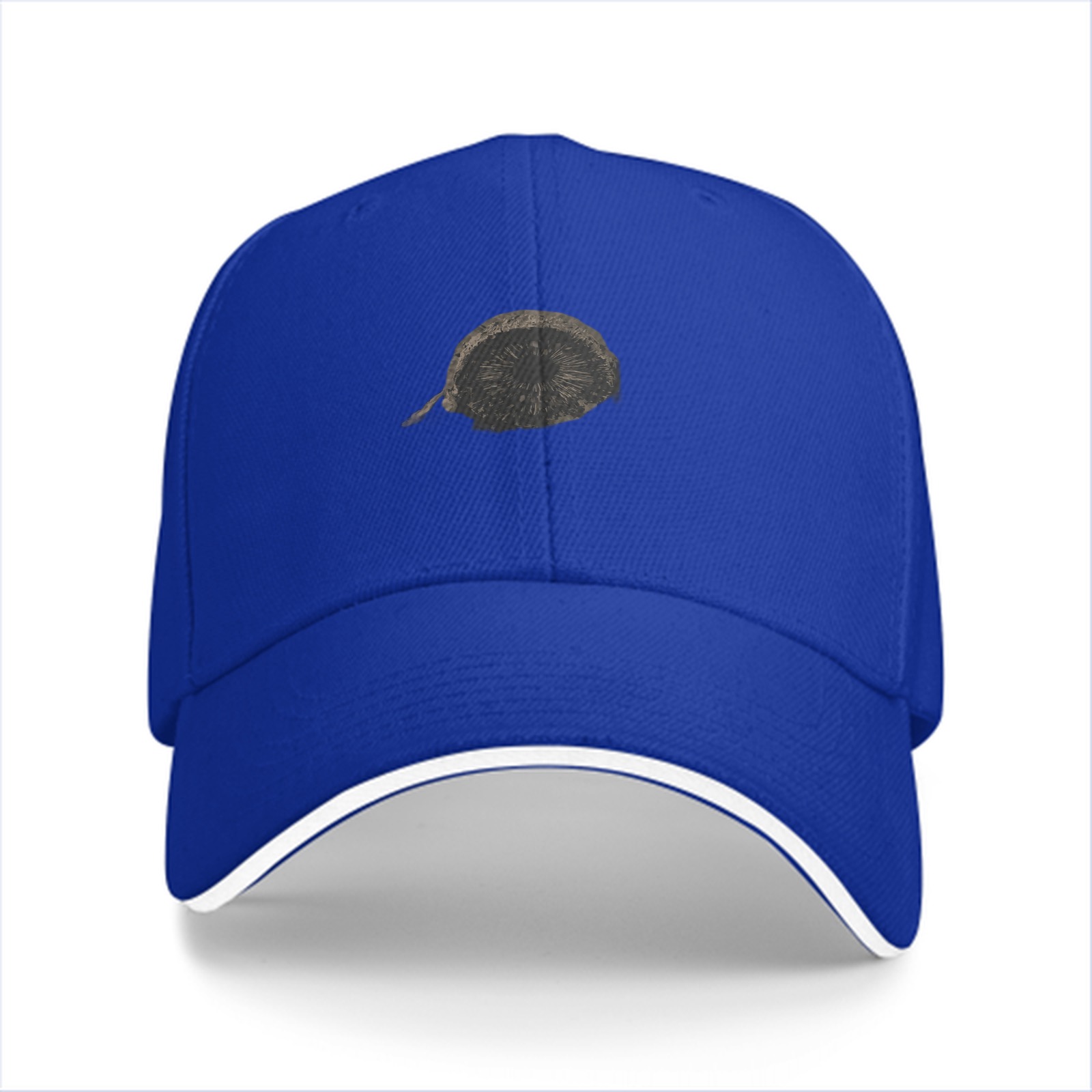 Black Baseball Cap With Subtle Circular Sketch Design