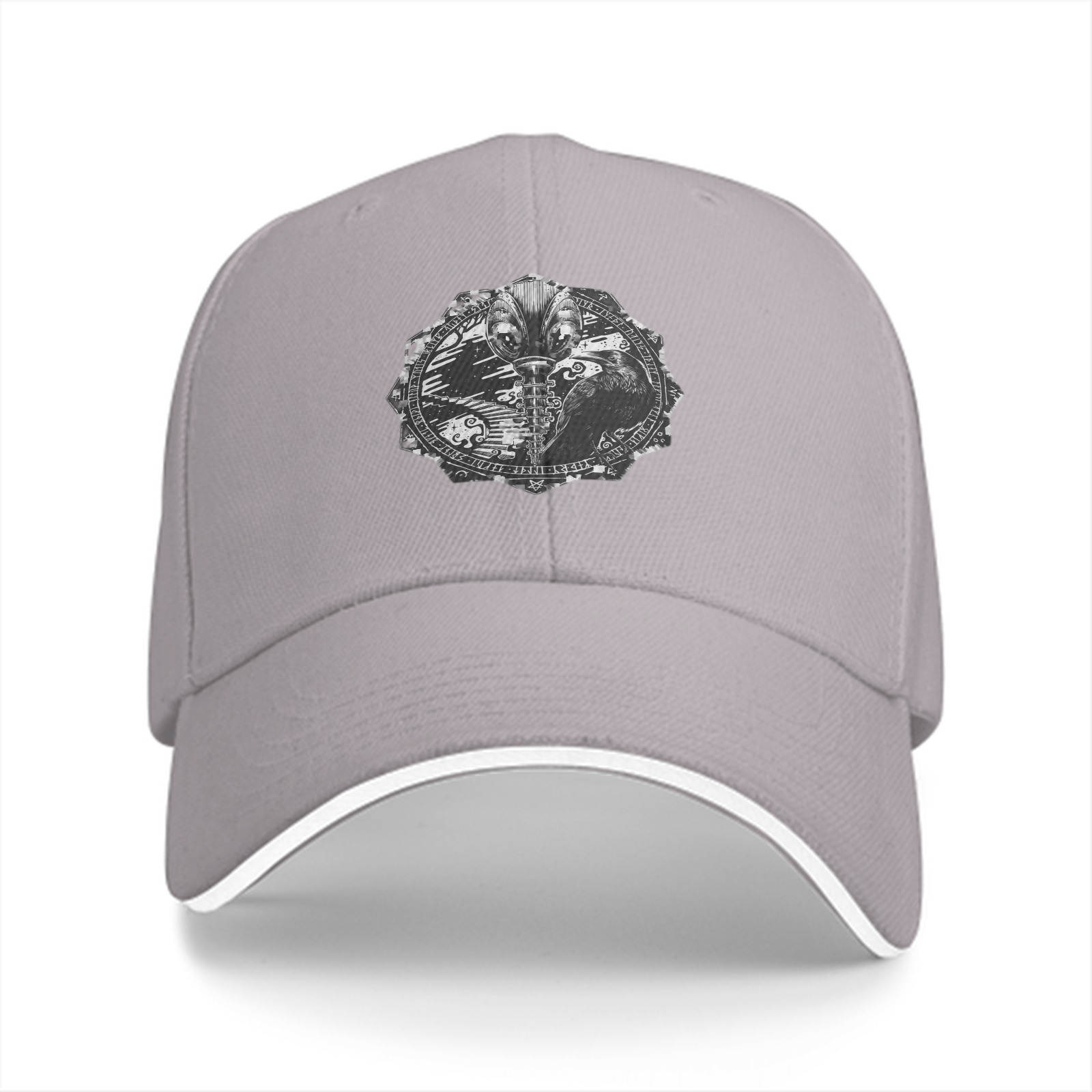 Black Baseball Cap With Alien Emblem Graphic Design