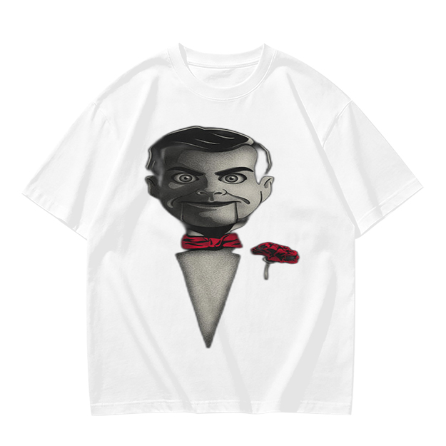 Olive T-Shirt With Ventriloquist Dummy Print
