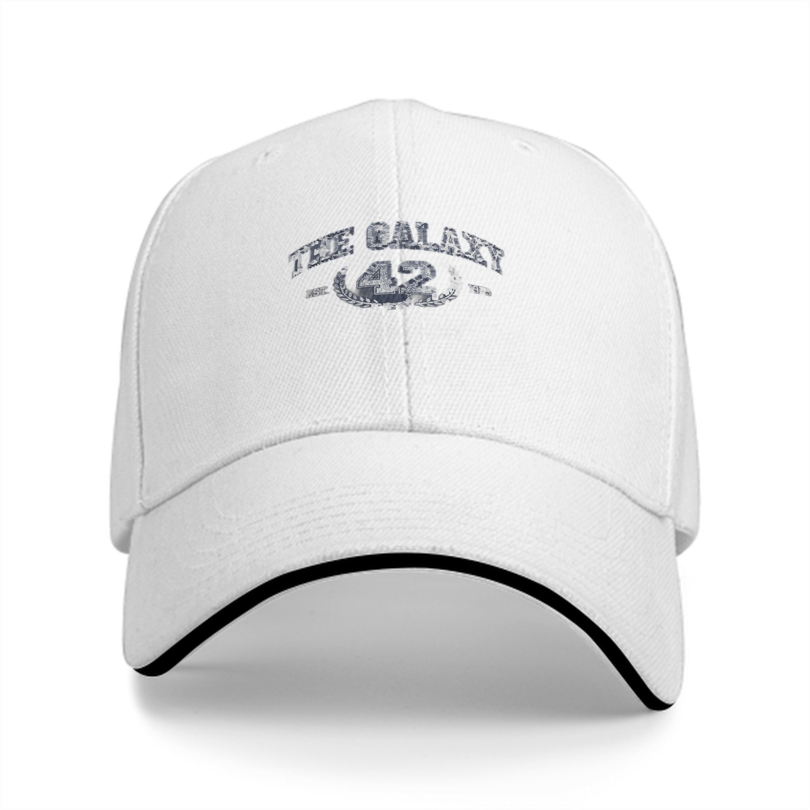 Black baseball cap with The Galaxy 42 laurel graphic