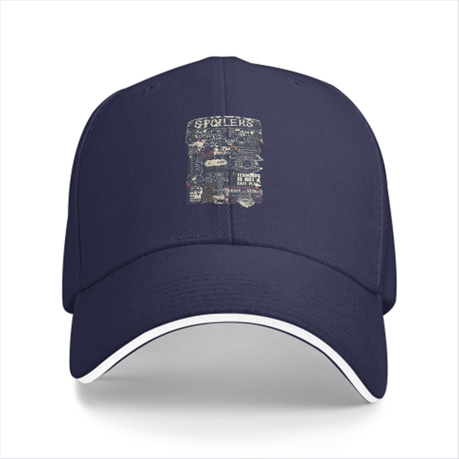 Black Baseball Cap With Spoilers Themed Graphic Print