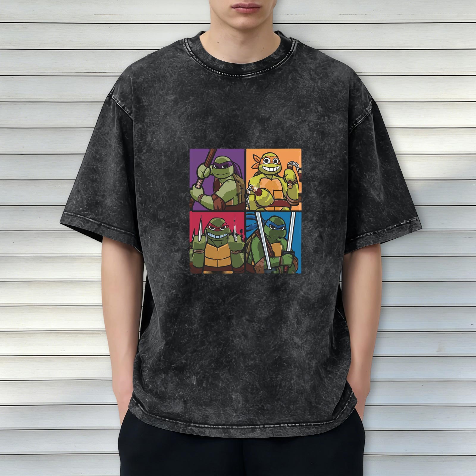 Teenage Mutant Ninja Turtles Graphic Oversized Acid Wash T-Shirt