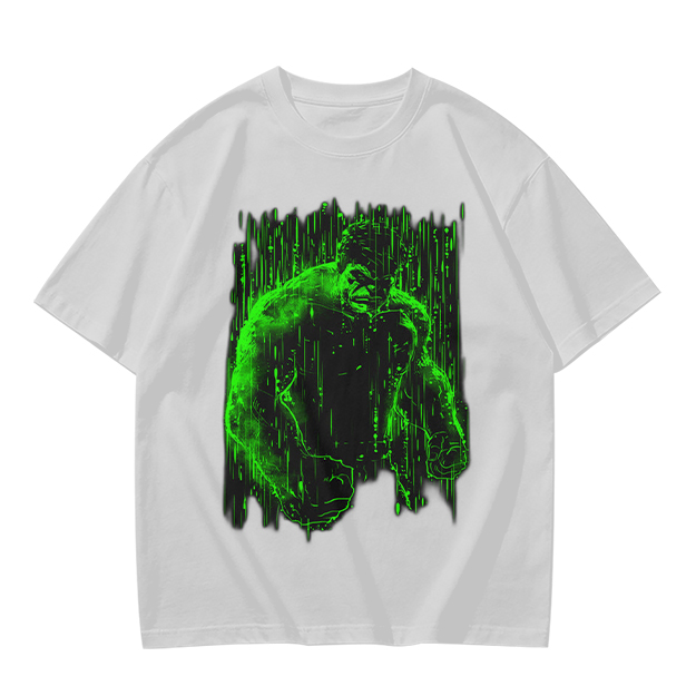 Olive Green T-Shirt With Glowing Green Hulk Graphic Print