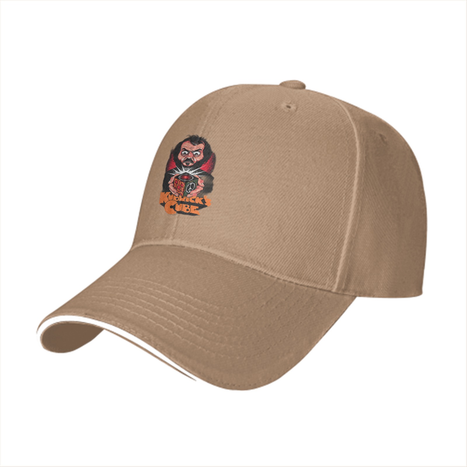 Black Baseball Cap with Kubrick's Cube Graphic Print