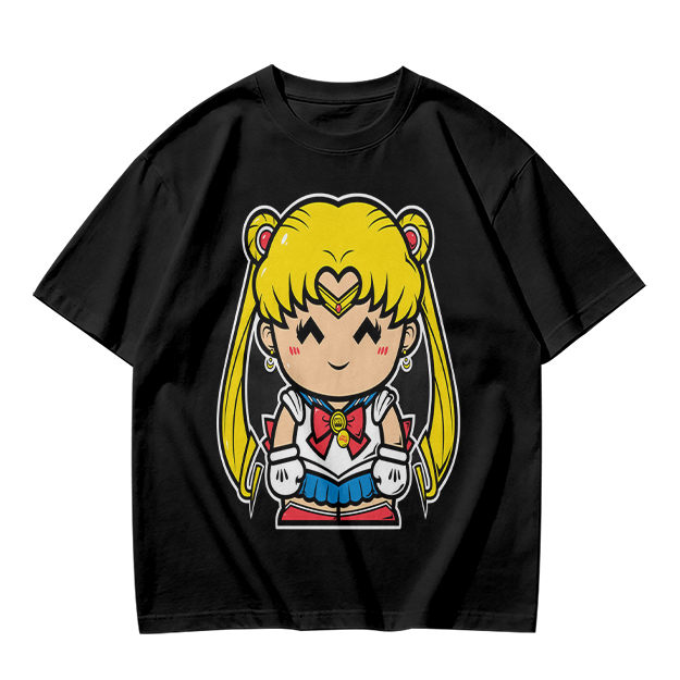 Olive T-shirt with Chibi Sailor Moon Graphic Print