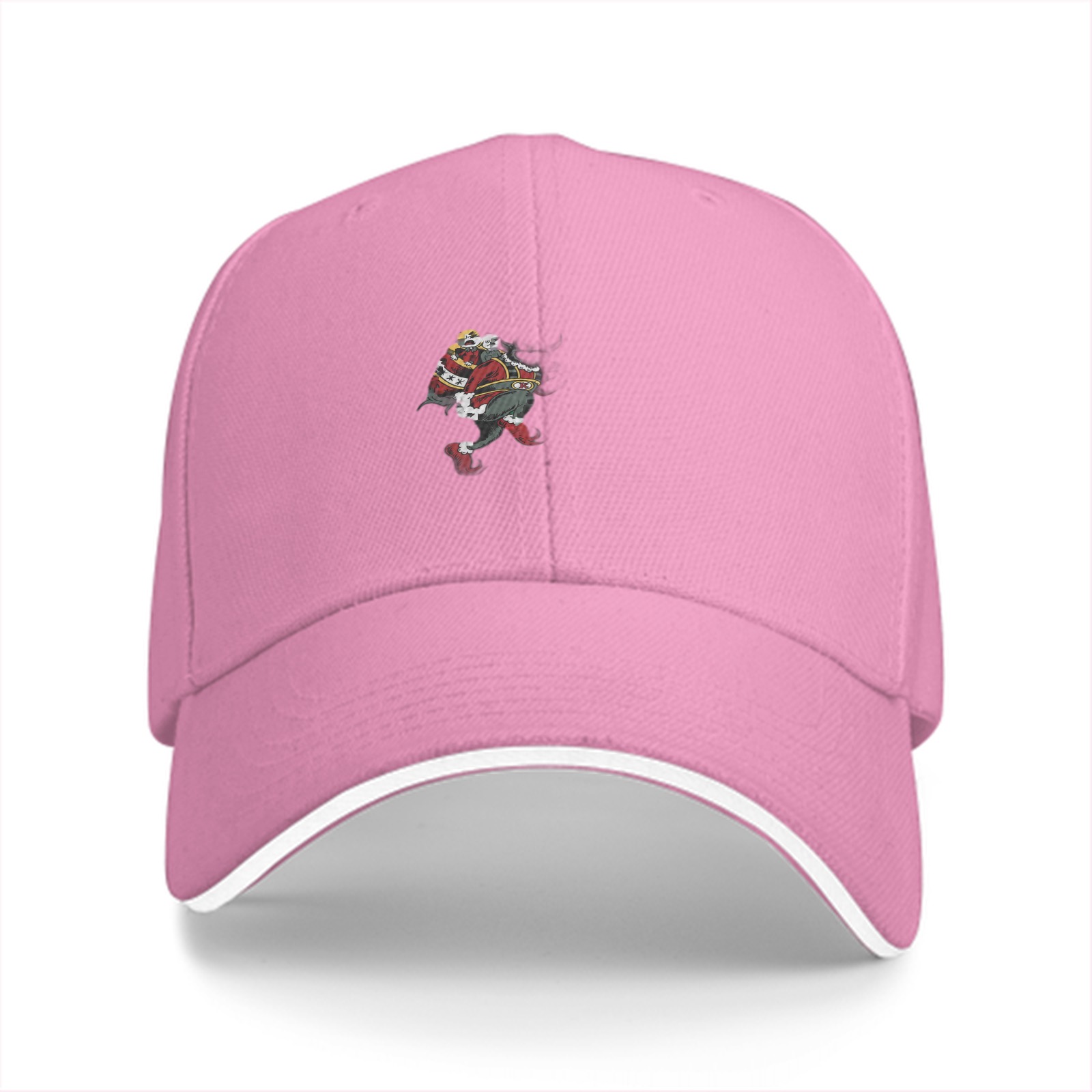 Black baseball cap with festive Santa Claus graphic