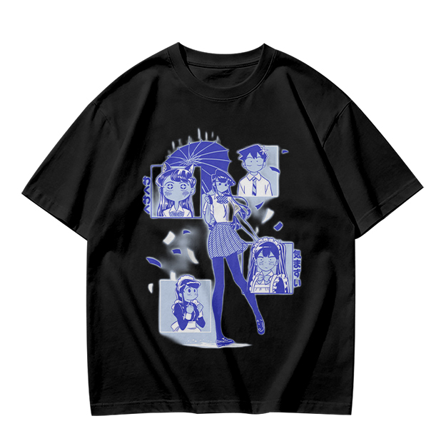 Anime Komi Can't Communicate Character Graphic Olive T-Shirt