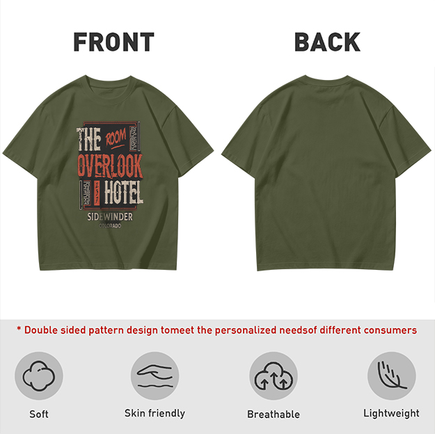 Olive t-shirt with Overlook Hotel Themed Graphic Print