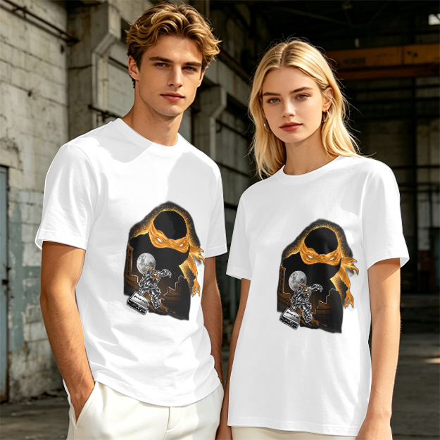 Olive T-Shirt with Orange Masked Ninja Turtle Graphic