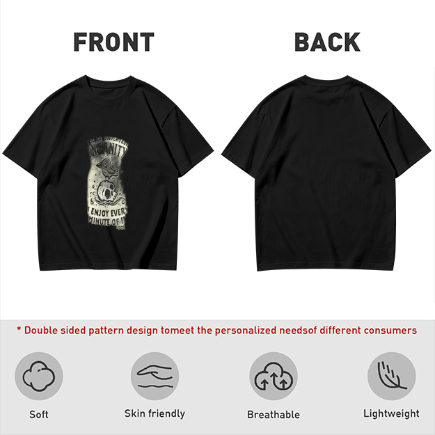 Olive Graphic T-Shirt With Insanity Skull Bird Print