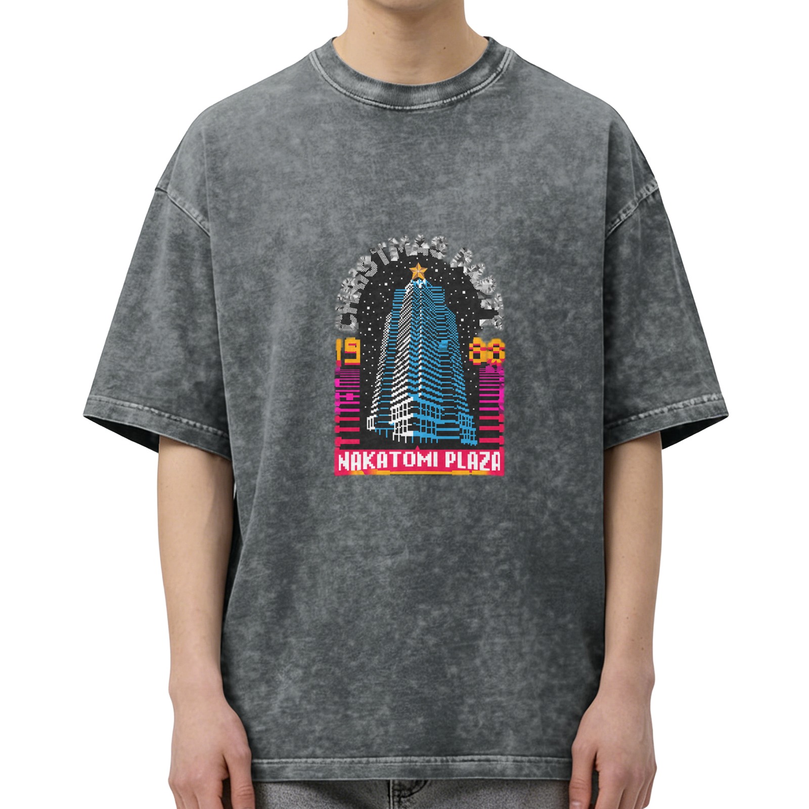Nakatomi Plaza Christmas Party 1988 Graphic Stonewashed T-Shirt