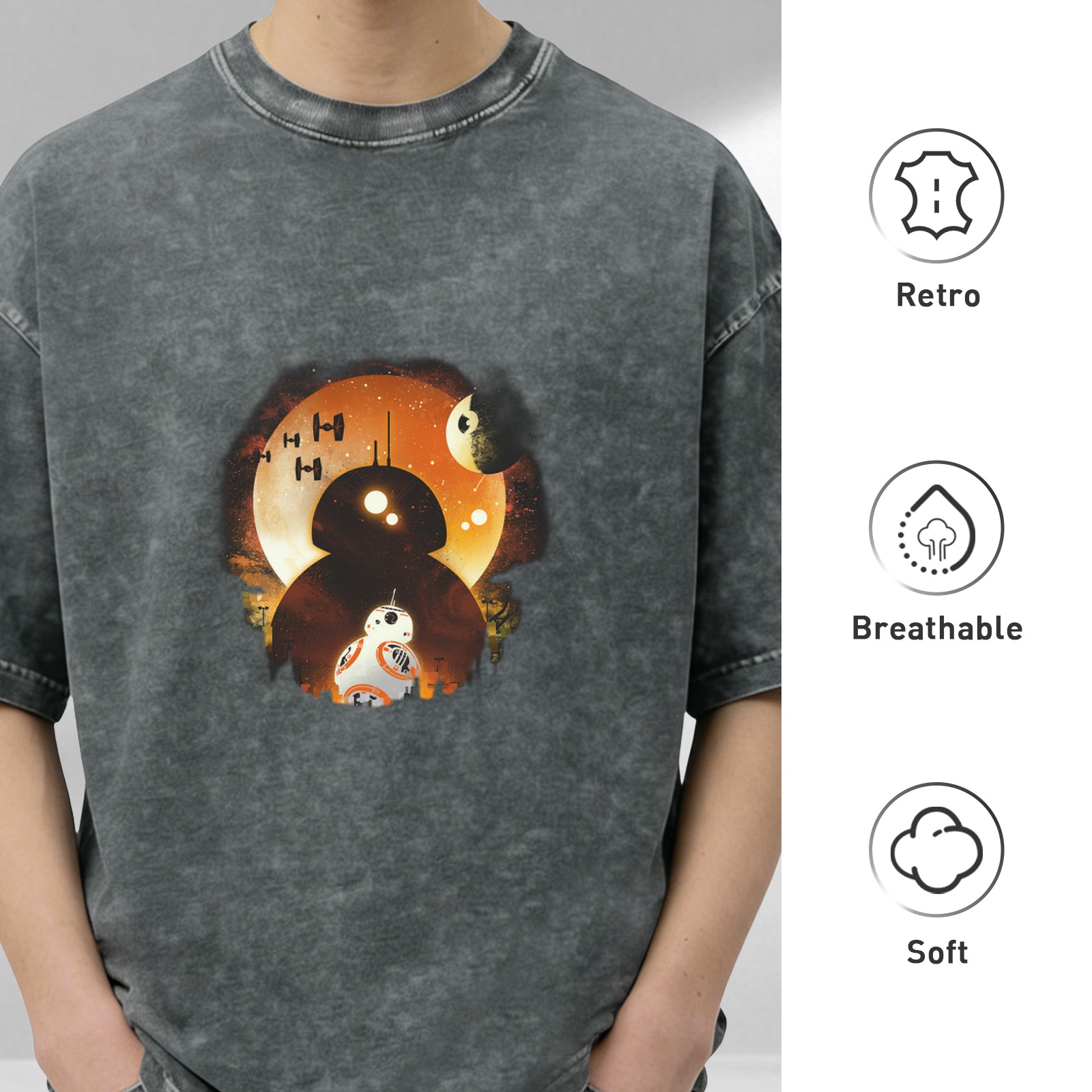 Star Wars BB-8 Droid Silhouette Graphic T-Shirt
