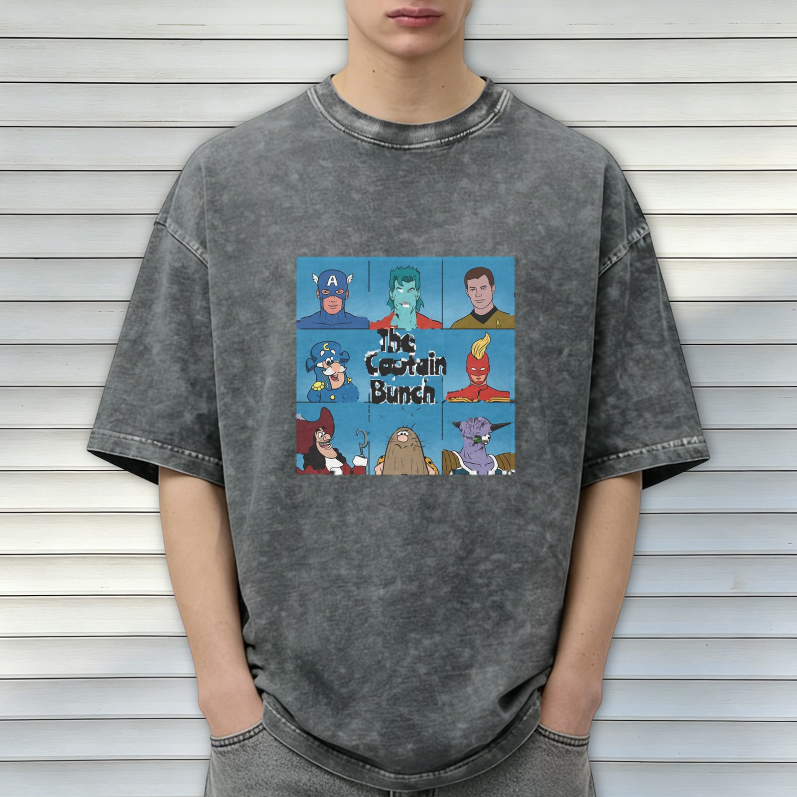 The Captain Bunch Graphic Stonewashed Black T-Shirt