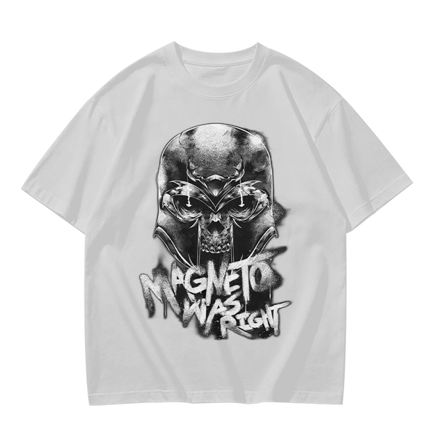 Olive Magneto Graphic T-Shirt with 'Magneto Was Right' Print