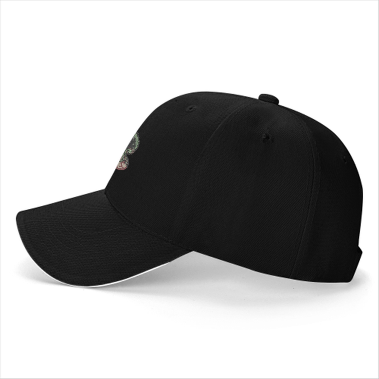 Black baseball cap with sleeping Cthulhu on occult symbol