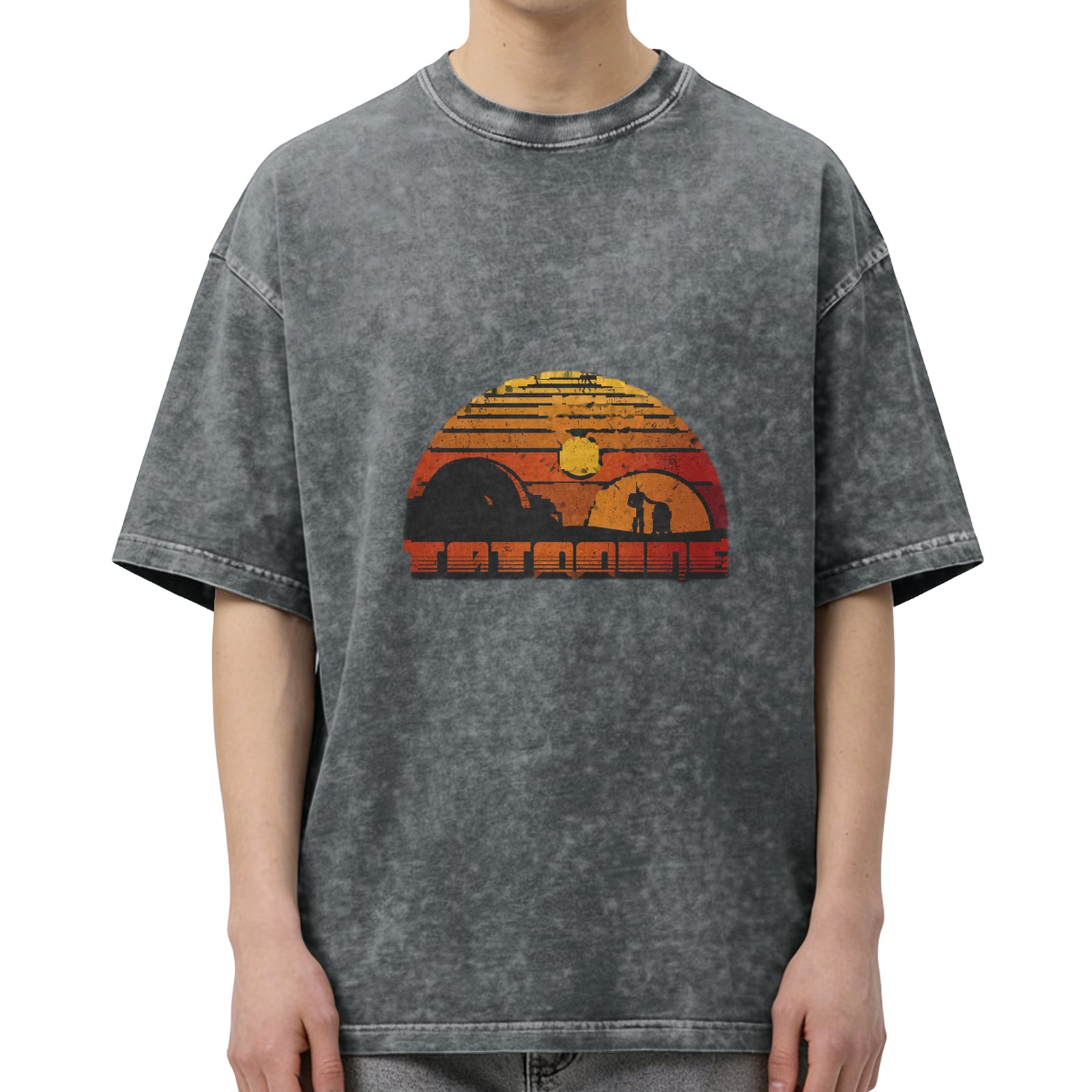 Star Wars Tatooine Sunset Graphic Vintage Wash T-Shirt