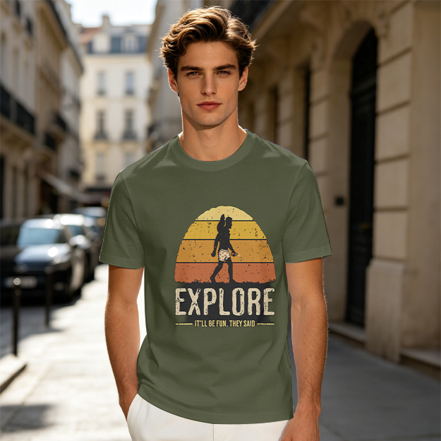 Explore It'll Be Fun They Said Hiking Sunset Graphic T-Shirt