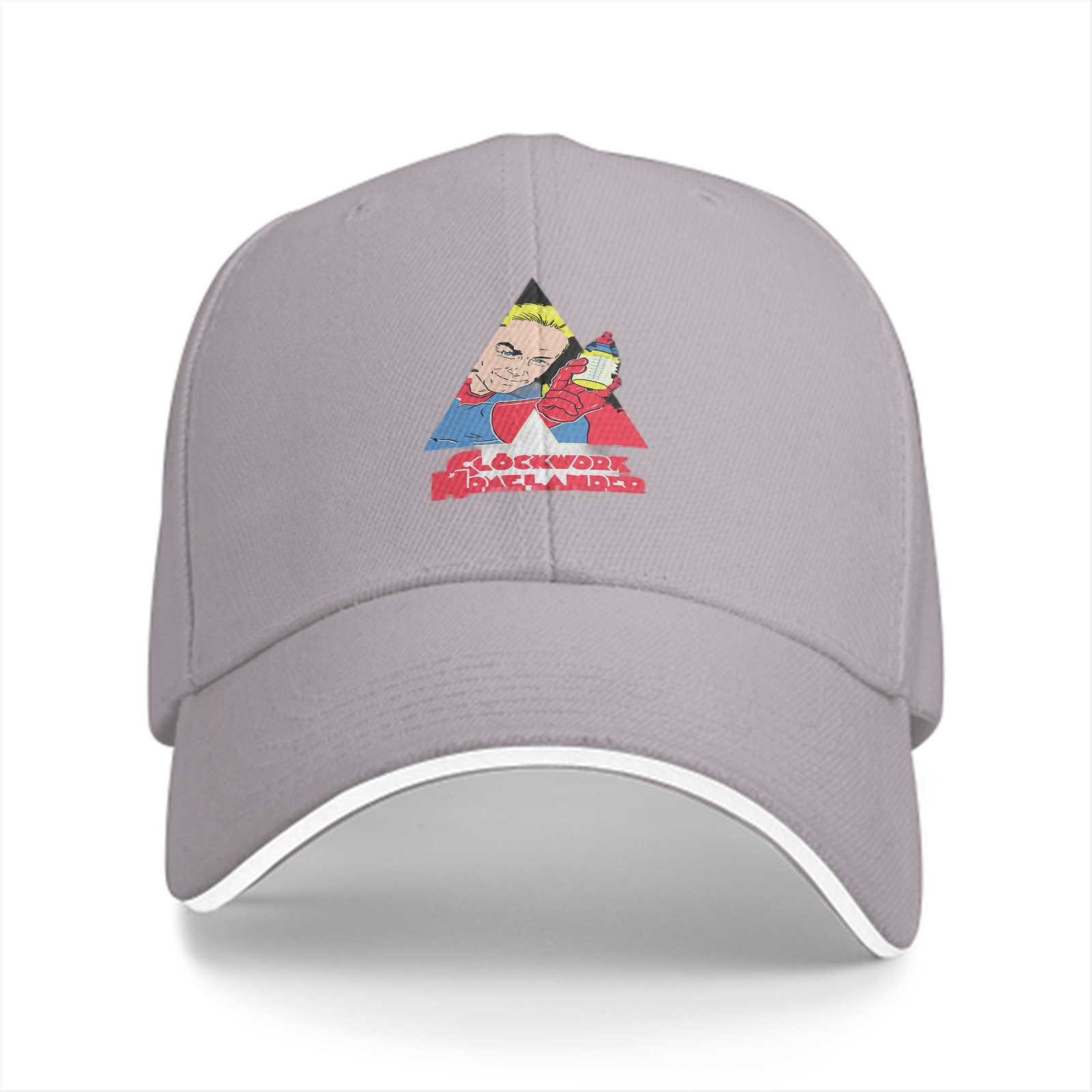 Black baseball cap with Clockwork Homelander graphic print
