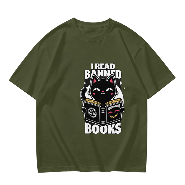 I Read Banned Books Black Cat Graphic T-Shirt
