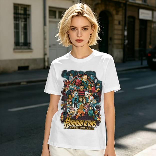 Horror Icons Group Graphic T-Shirt