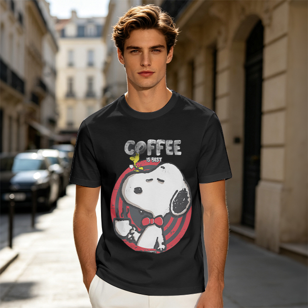 Olive Green Snoopy Coffee Is Best Graphic T-Shirt