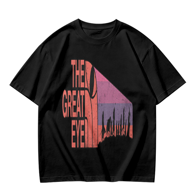 Olive T-Shirt with The Great Eye Sunset Graphic Print