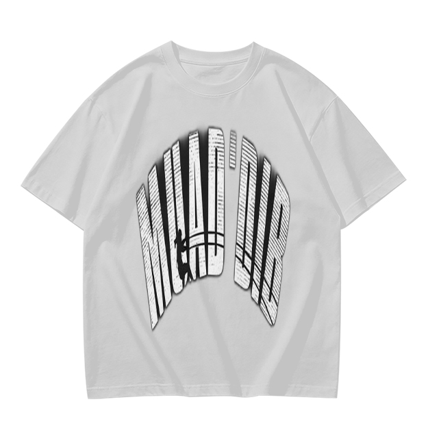 Olive green graphic t-shirt with arched distressed text print