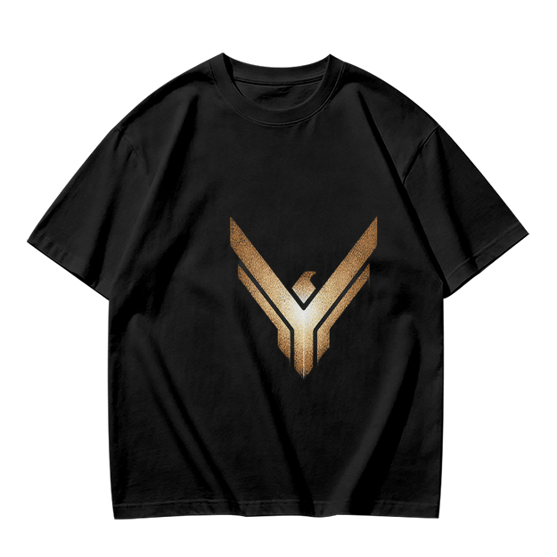 Olive Green T-Shirt With Gold Winged Emblem Graphic