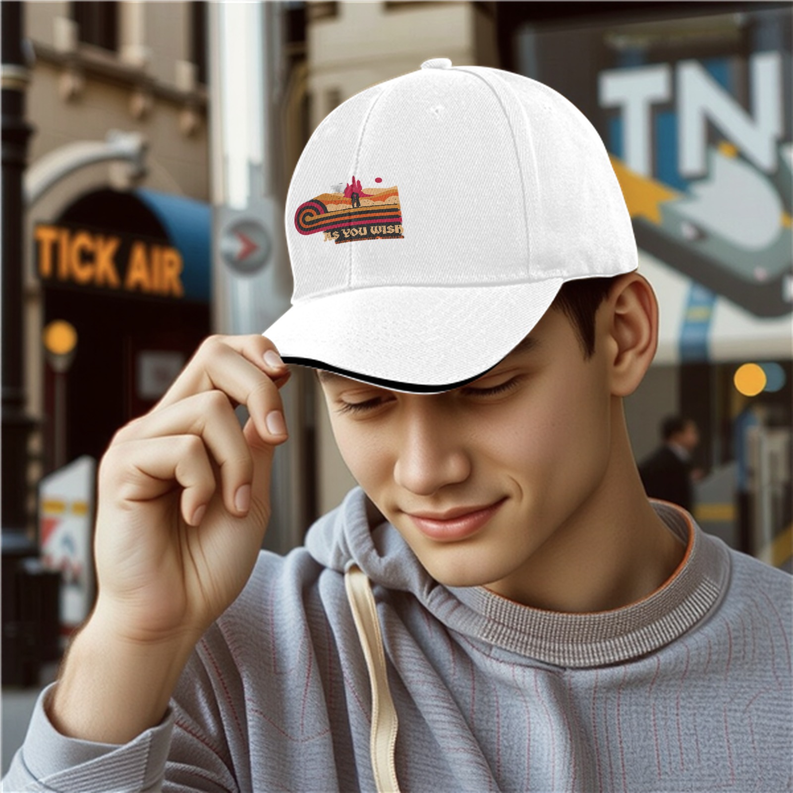 As You Wish Retro Landscape Graphic Baseball Cap