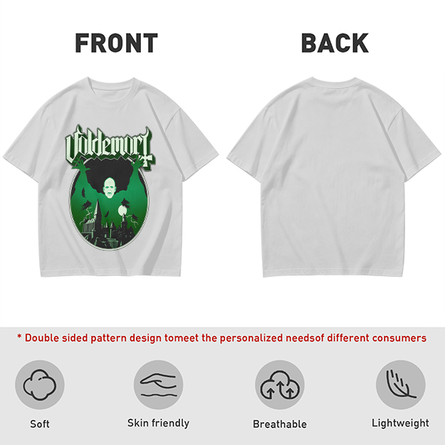 Olive T-shirt with Voldemort Dark Fantasy Graphic Print